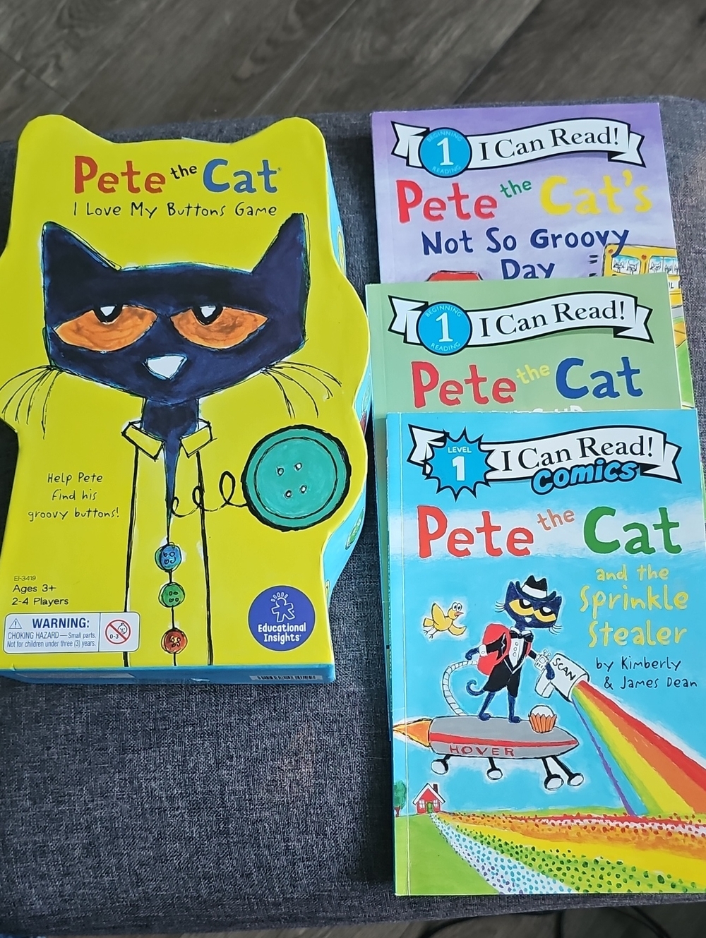 Pete the Cat I Love My Buttons Game 3 Book Set Educational Boy Girl Toddler